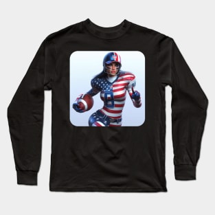 American Woman NFL Football Player #8 Long Sleeve T-Shirt